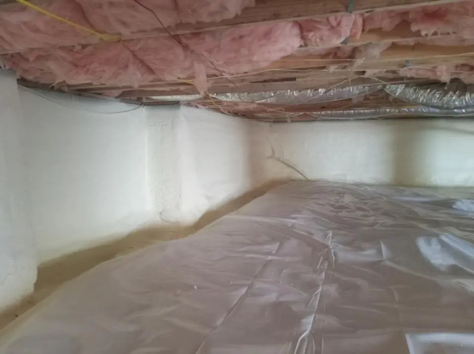 Crawl space encapsulation with closed-cell spray foam for Roof Leak Repair in Grand Haven