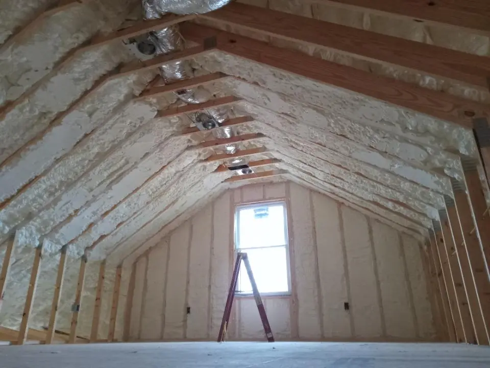Spray foam roofing application for Crawl Space Insulation project in Grand Haven